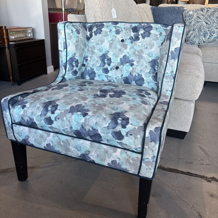Blue Floral Print Chair