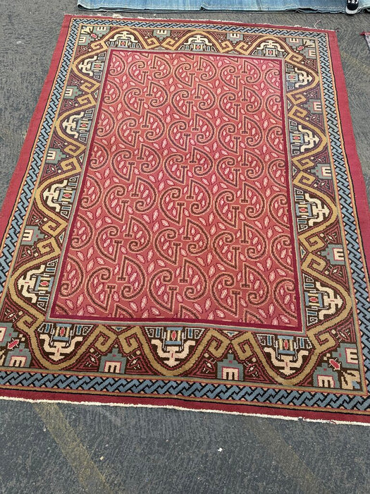 Vintage Rug 10' 9" by 9' 2" Red Ground