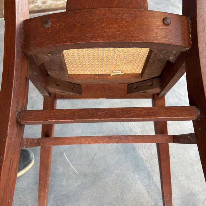 Antique Oak Chair Caned Seat -each