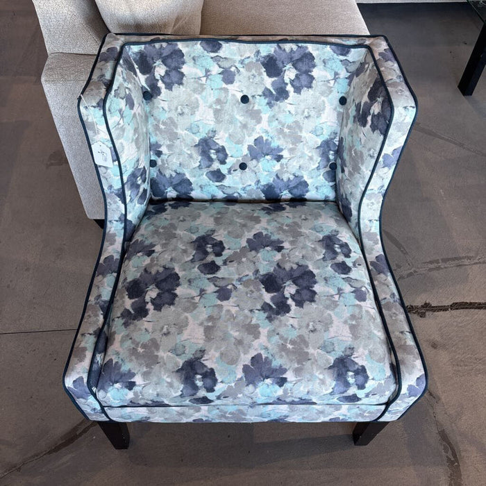 Blue Floral Print Chair
