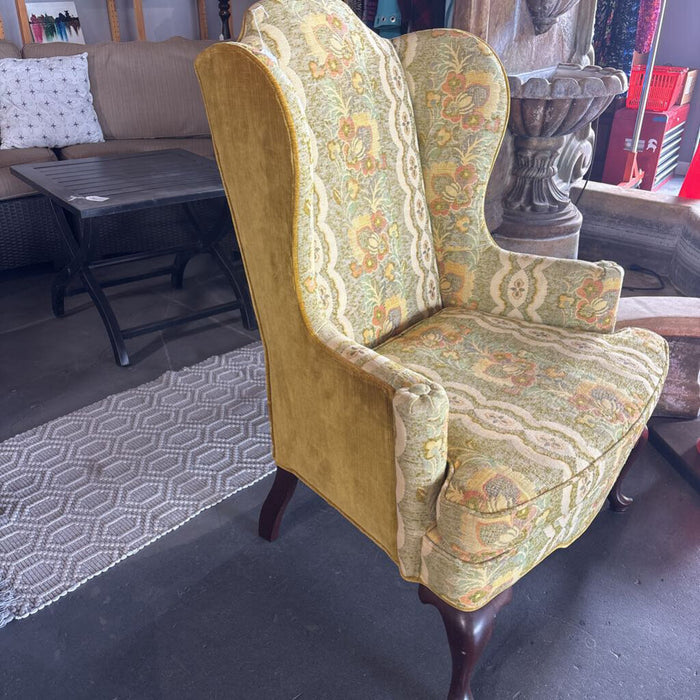 Vintage Lime Wing Chair
